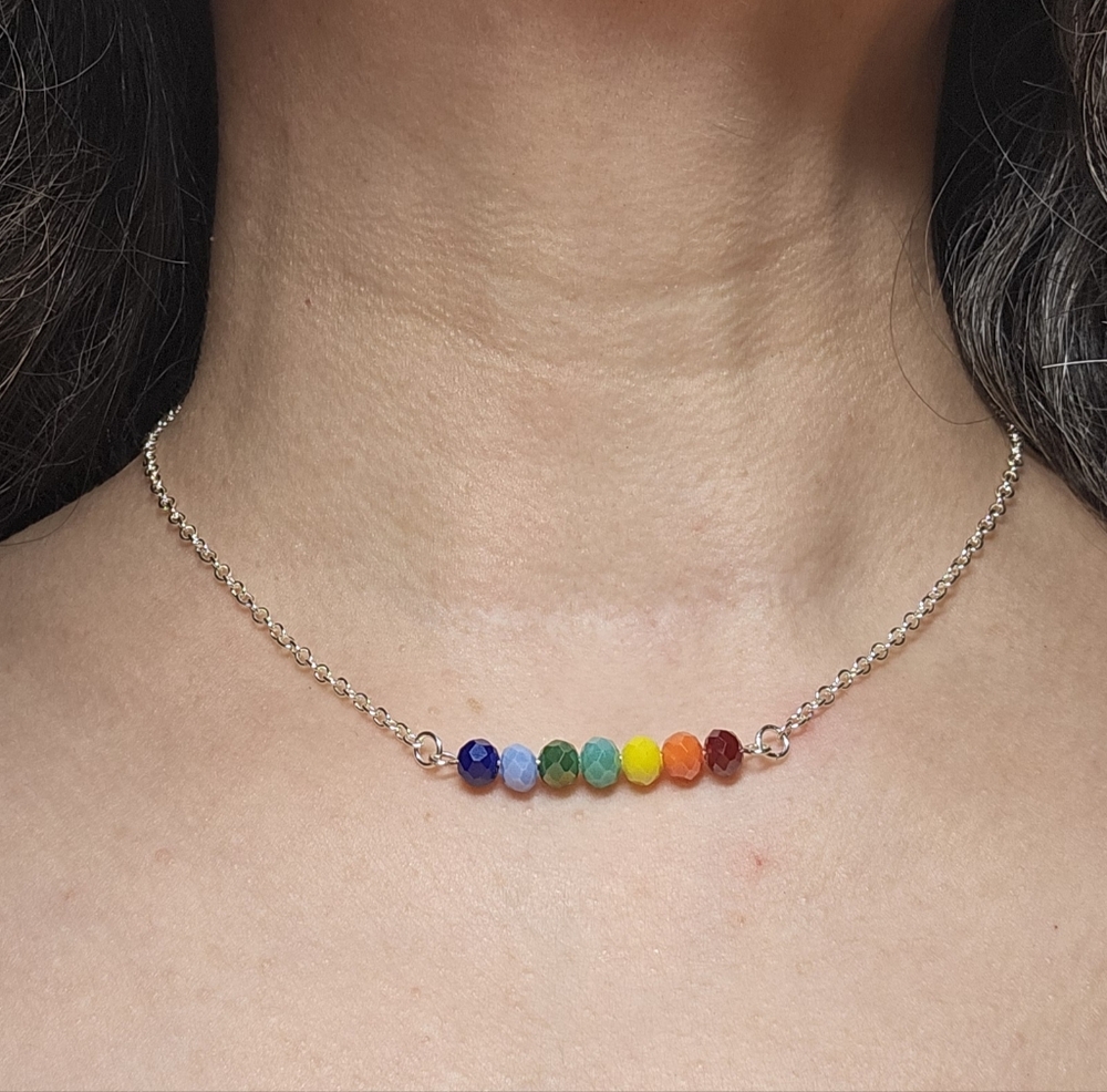 Rainbow / Solar System Beaded Choker